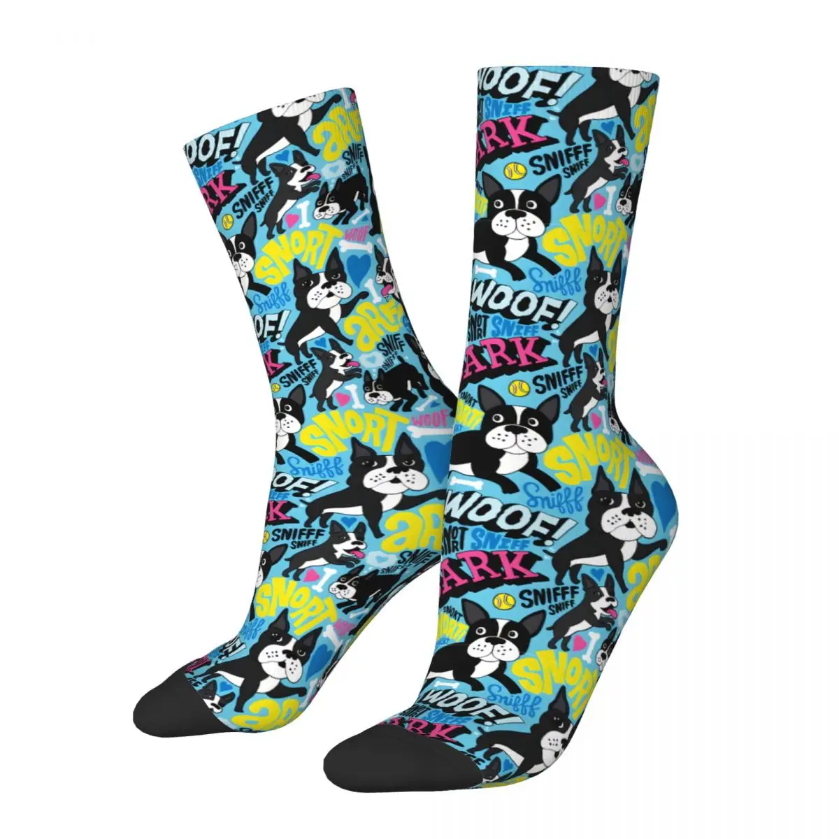 

Happy Men's Socks Boston Terrier Vintage Harajuku Dog Street Style Novelty Pattern Crew Crazy Sock Gift Printed