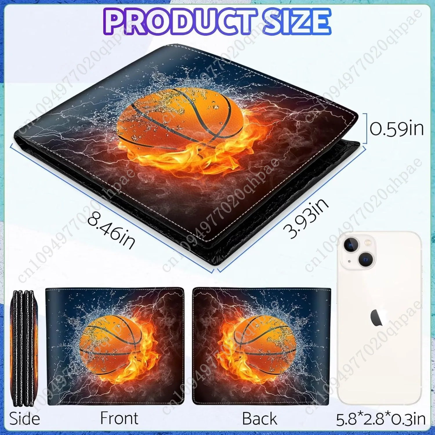 Boys Wallet for Teens, Cool Kids Wallet for Boys Ages 8-10 9-12 11-15, Funny Basketball Leather Bifold Rfid Blocking, Coin Pocke