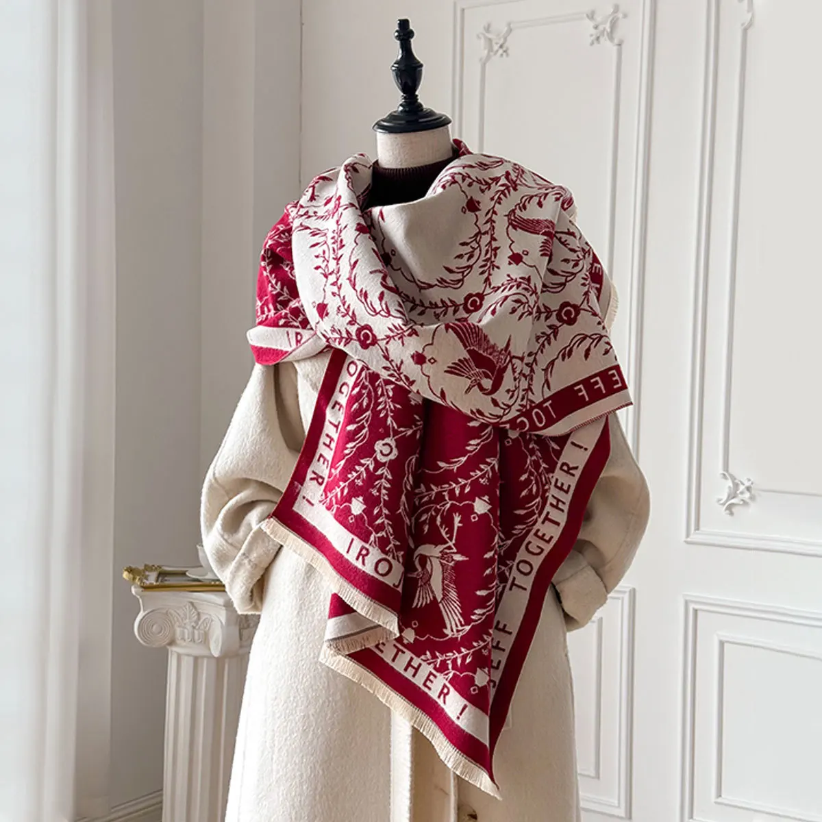 

Модный универсальный шаль, внешний женский шарф, новинка 2025 года, теплый студенческий шарф из искусственного кашемира