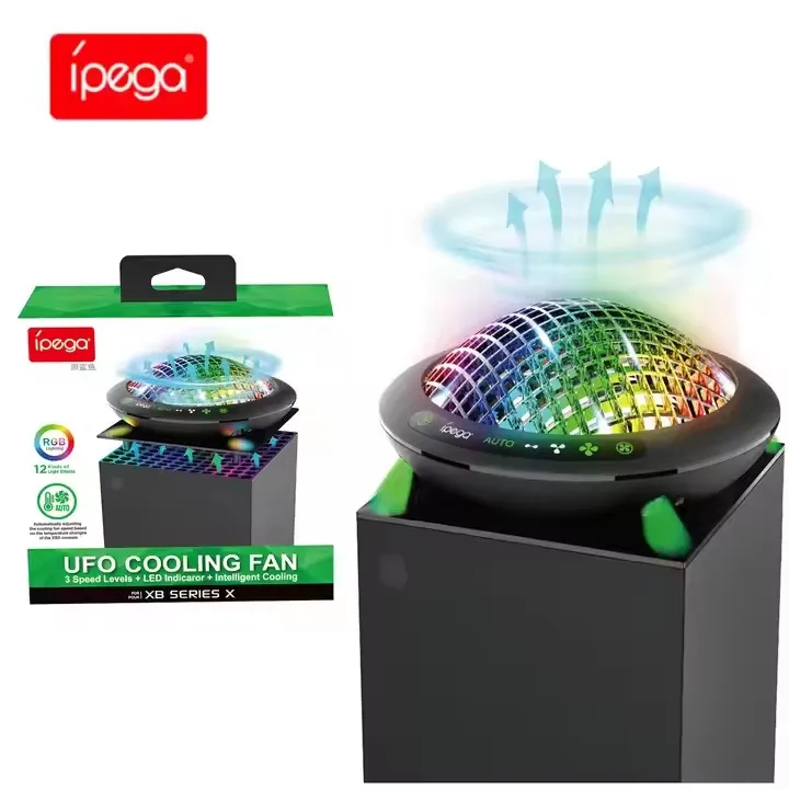 Xbox 시리즈 X 콘솔용 RGB 냉각 팬 USB 쿨러 액세서리 상단 장착 냉각 팬