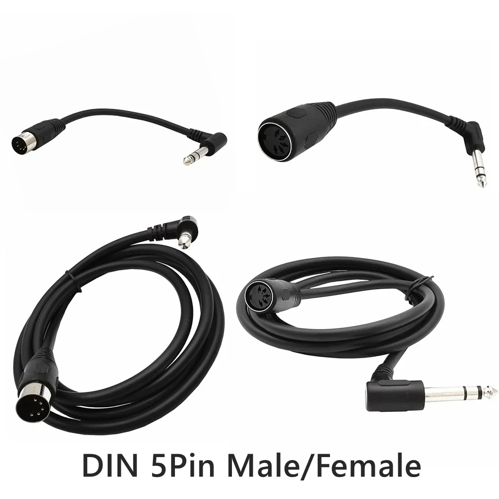 MIDI Din 5Pin Male & Female To Monoprice 6.35mm 6.35 (1/4 Inch) Male TRS Stereo Audio Cable DIN 5PIN Plug Cord 1.5m 0.2m