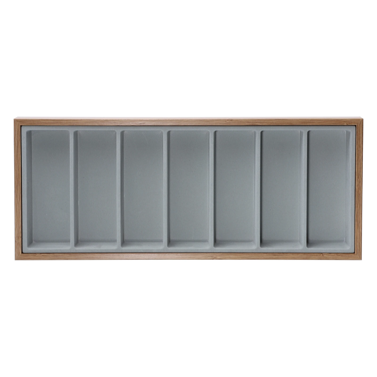 

Wooden Glasses Display Tray Rack for Eyewear Case Storage ganizer 7 Slots Anti Scratch Fabric Lining Home Market Use