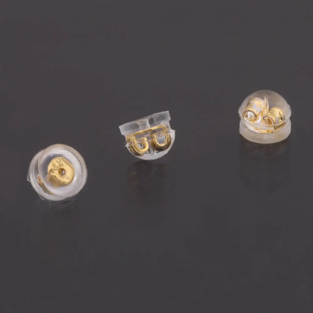 女性用の真鍮とゴムのイヤリング,18kゴールドカラー,ジュエリー作りのアクセサリー,イヤリング