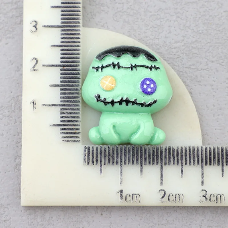 Halloween Kawaii Resin Flatback Cabochons For Doll House Decor Accessories 10pcs Black Ghost Skull Skeleton Resin Charms DIY