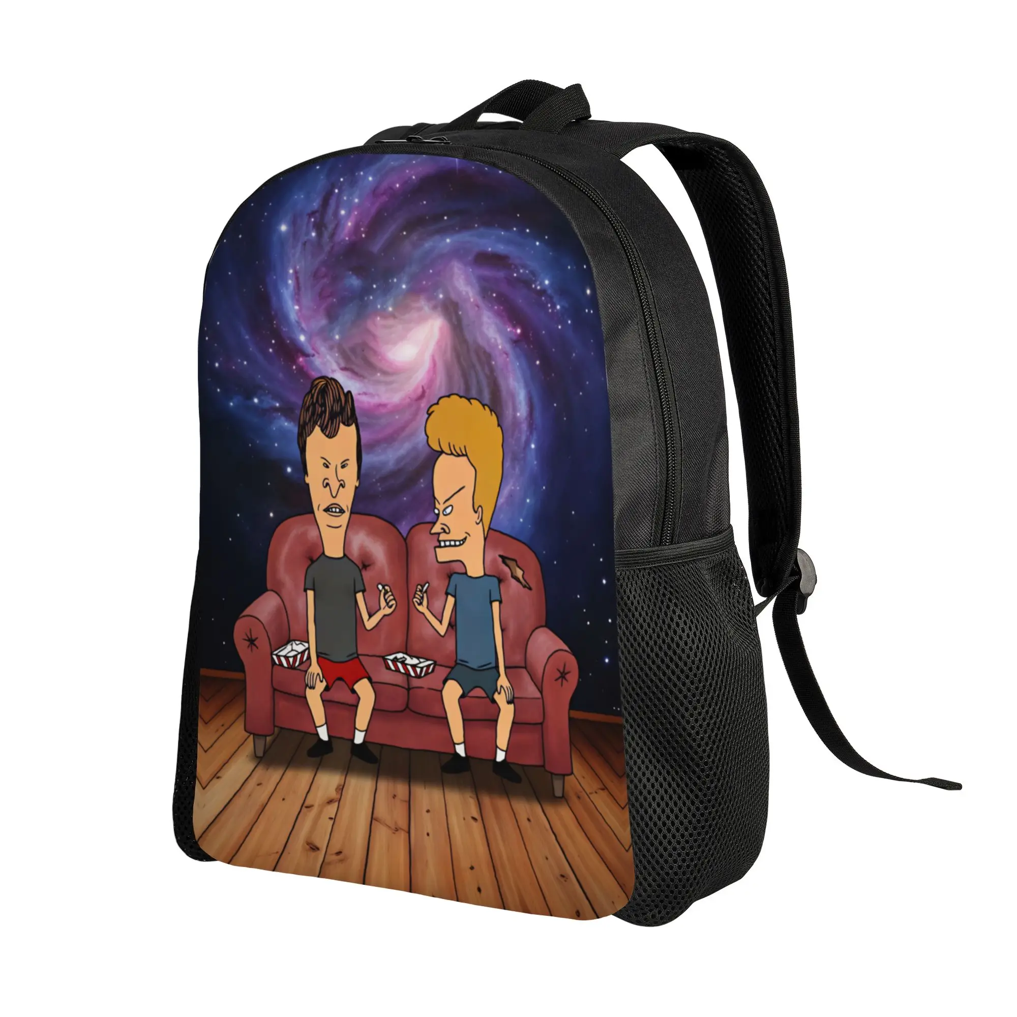 Beavis And Butt Head Sofa Galaxy Background Backpack  Streetwear Backpacks Men Travel Soft High School Bags Design Rucksack