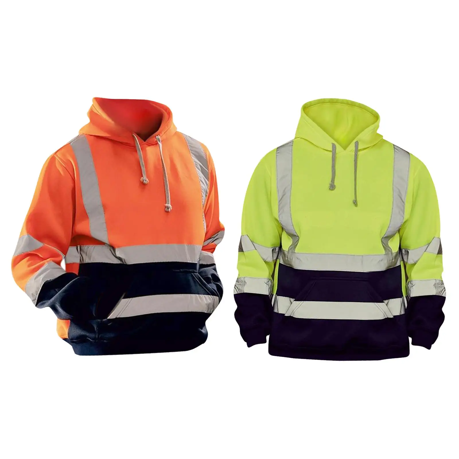 Hoodie de cordão masculino com bolso, pulôver Hi Vis, moletom, tops, construção, trabalho, beira da estrada, emergência