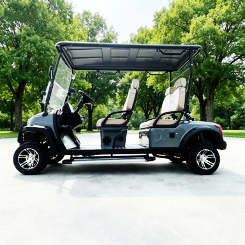 Solar Panel 60V Club Electric Golf Cart Suitable For Shooting Range Hunting 12-Inch Tires Bumper Foot Pedal Seat With Headrest