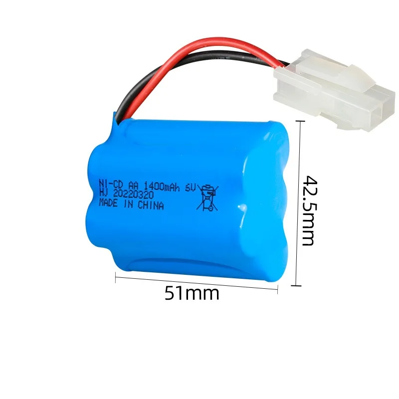 6V 1400Mah NI-CD Batterij Voor Rc Speelgoed Auto Tanks Treinen Robot Boot Kanon NI-CD Aa 1400Mah 6V Oplaadbare Batterij