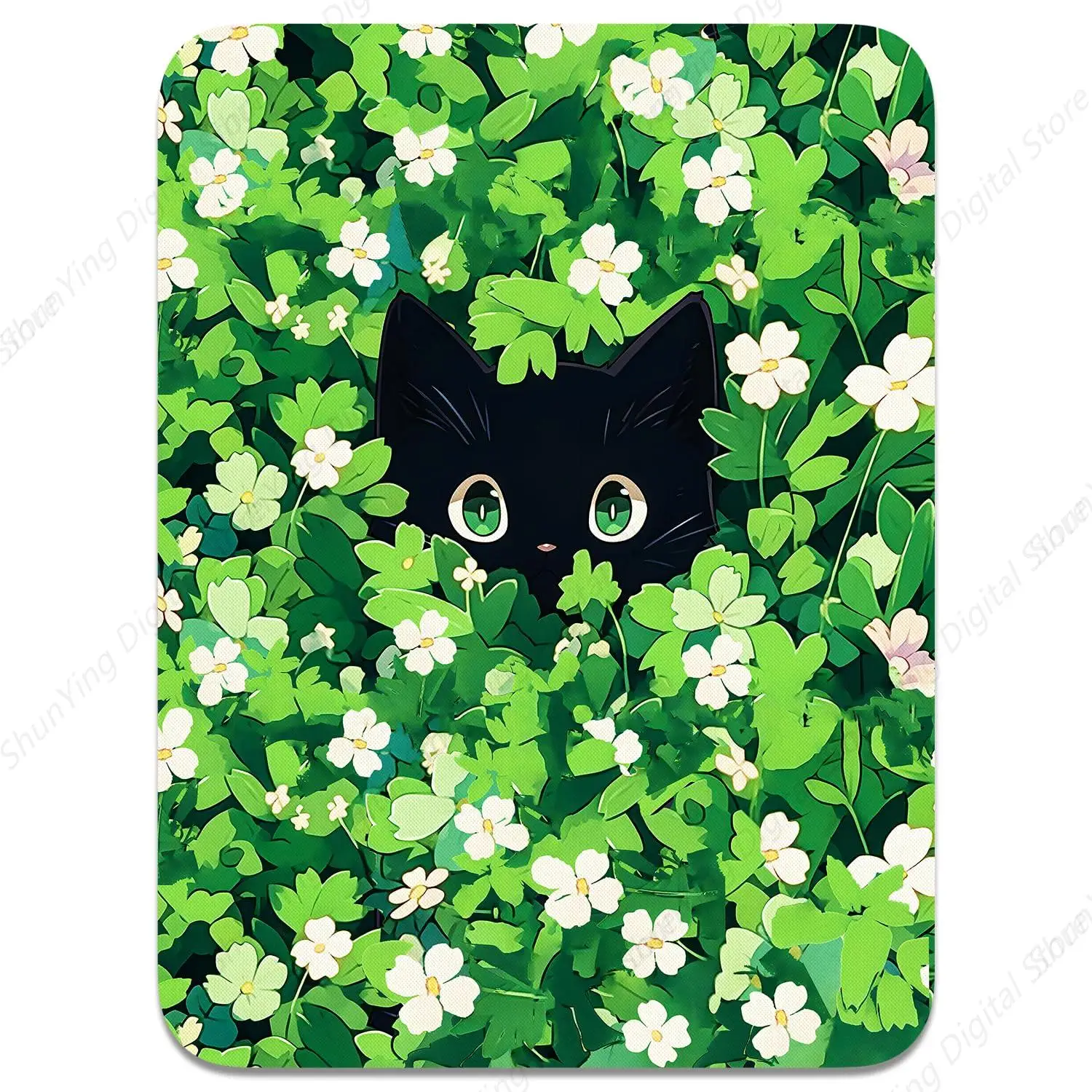 

Flower Cat Cute Green Rubber Mouse Pad Suitable For Gaming Office Laptop Desk Decoration Mouse Pad 25*30cm