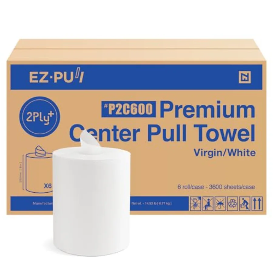

Бумажные полотенца EZ-Pull Premium 2ply+ Centerpull Centerfeed, сертифицированные FSC, белые, 6 рулонов по 600 листов, P2C600
