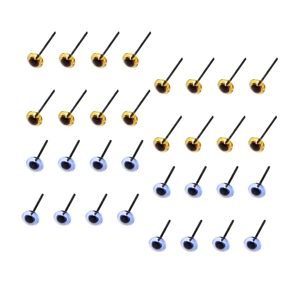 

400Pcs DIY Colorful Transparent Safety Eyes 5Mm Plug-in Design for Handmade Crafts Cartoon Animal Fake Eyes Accessories