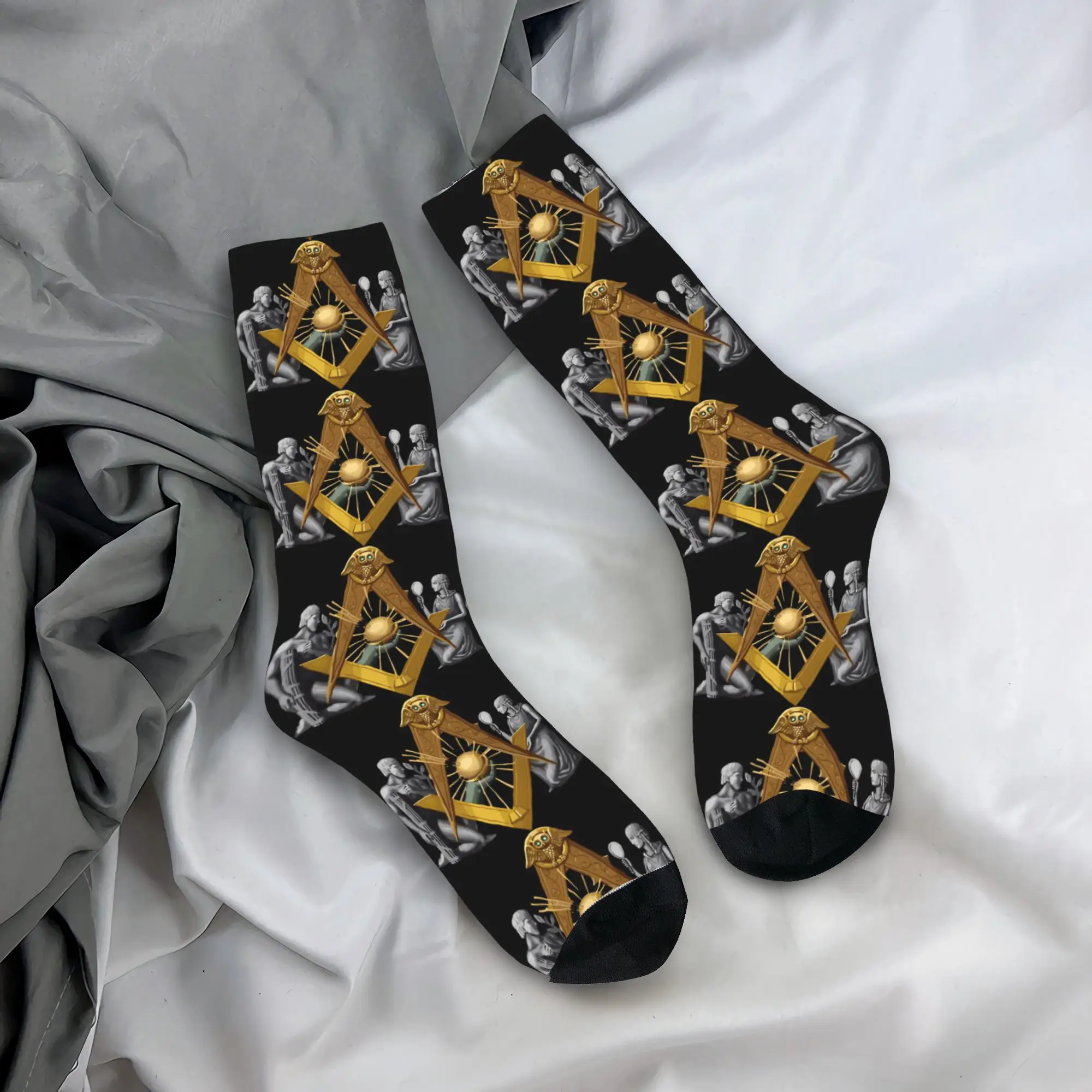 

Men's Socks Freemasonry Stockings Non Slip Quality Socks Autumn Funny Graphic Skateboard Socks