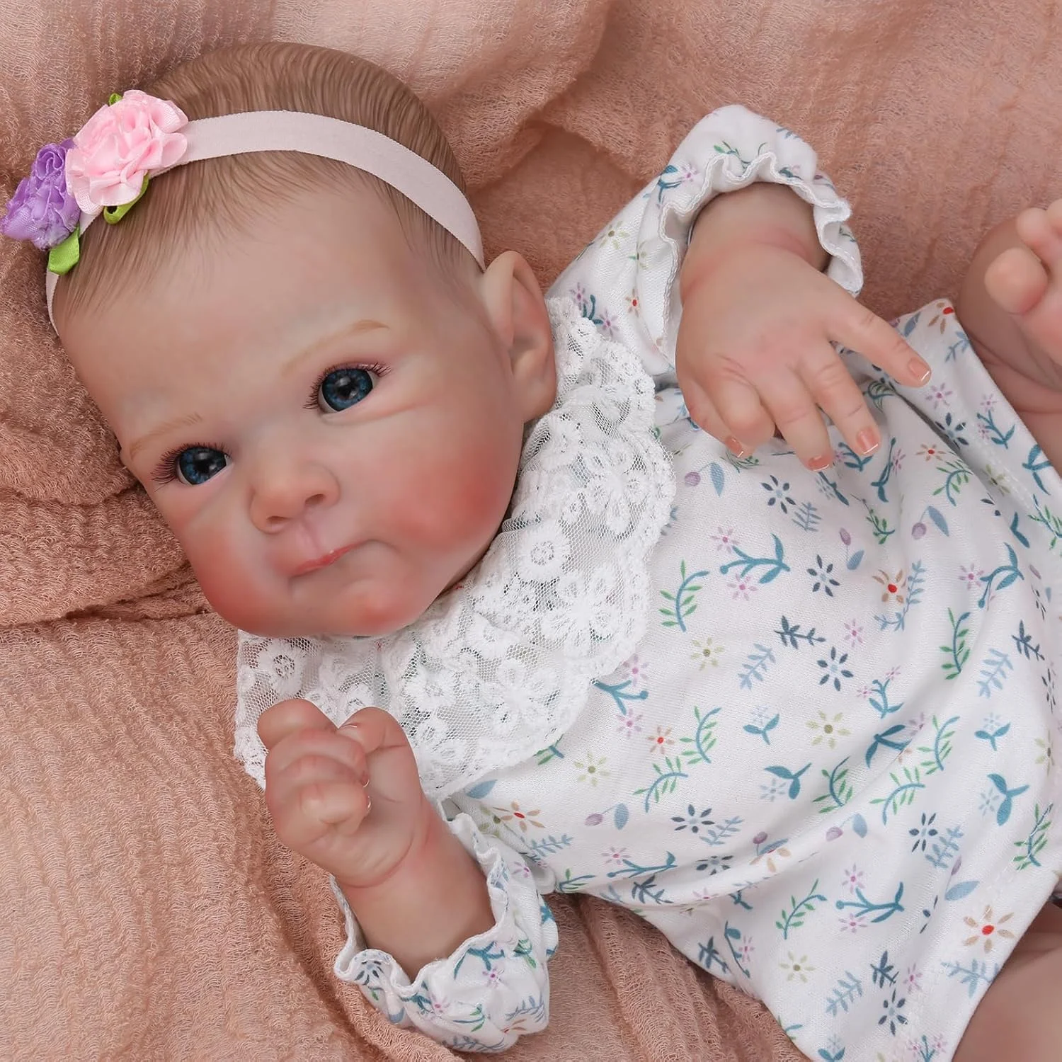 Reborn Baby Dolls Mädchen – 18 Zoll lebensechte handgemachte realistische Neugeborene Babypuppe, echter Ganzkörper aus Vinyl für Kinder ab 3 Jahren