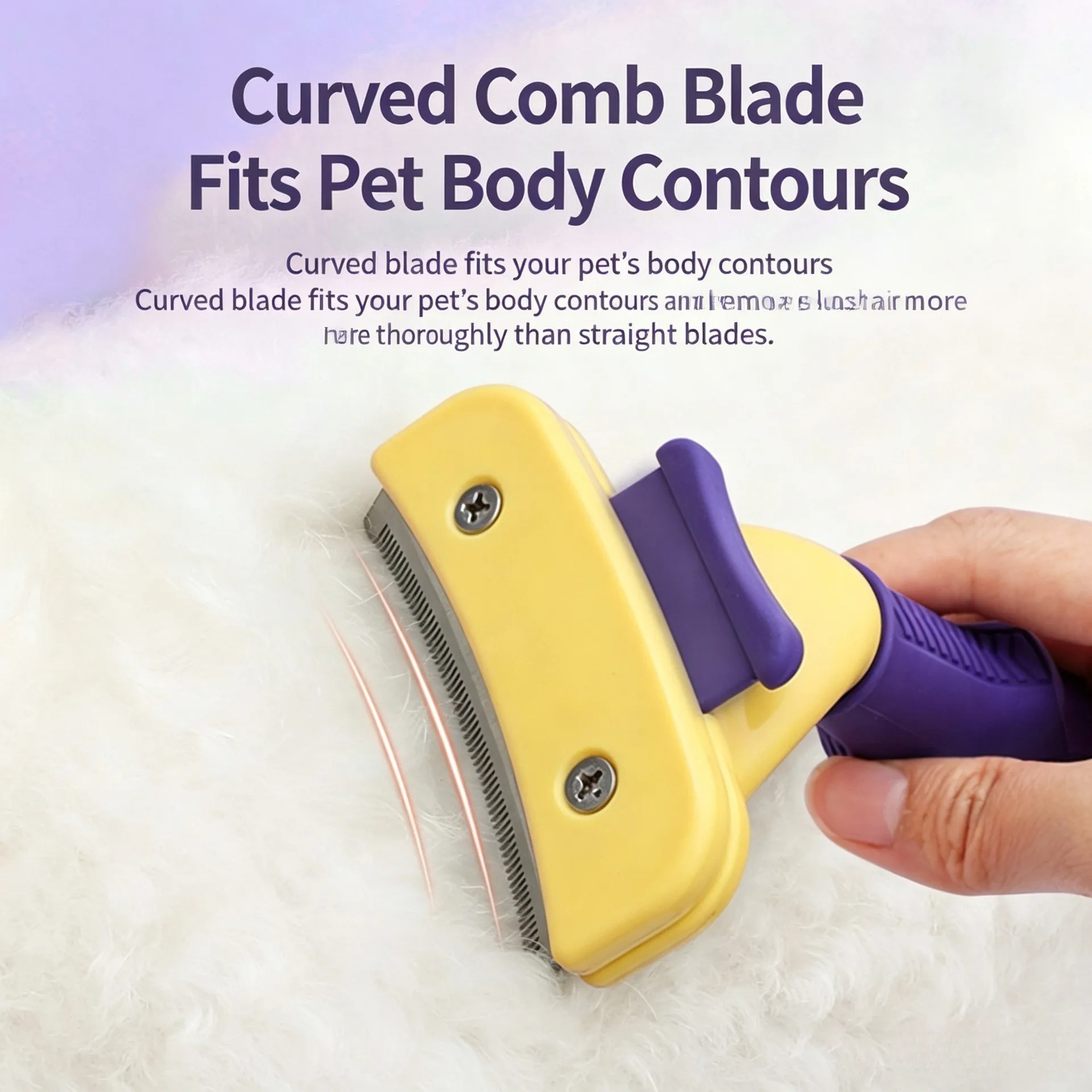 Self Cleaning Slicker Brush Skin Friendly Deshedding Grooming Tool for Dogs Cats & Bunny One‑Click Release Removes Loose Unde