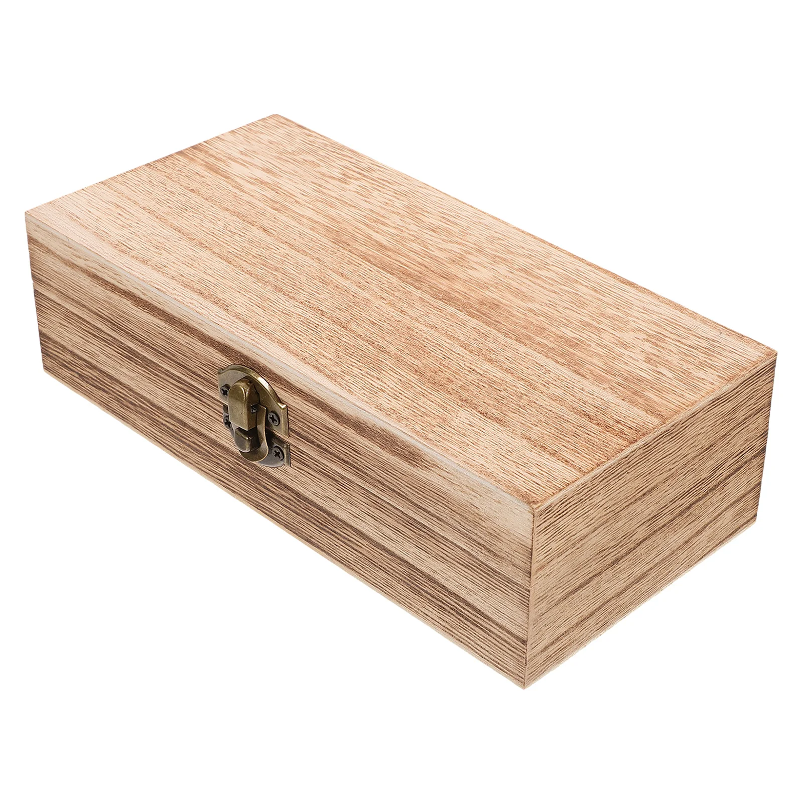 

Rustic Rectangular Wooden Jewelry With Lid Durable Storage Case For Earrings Rings Accessories Vintage Treasure Box Small Wood
