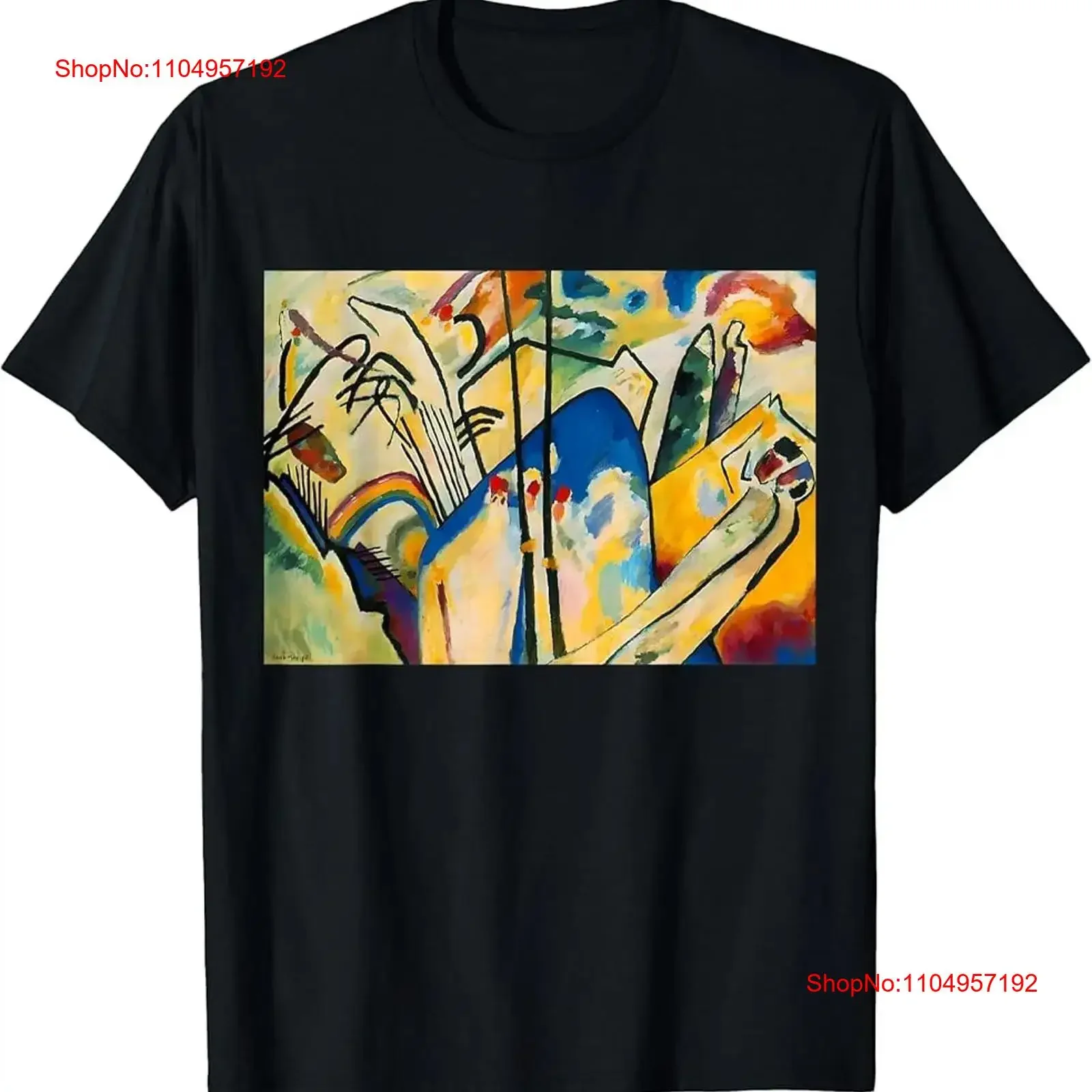 

Composition IV by Wassily Kandinsky Adults Black Abstract Art T Shirt vintage Washed Casual fashion Breathable Slightly Stylish