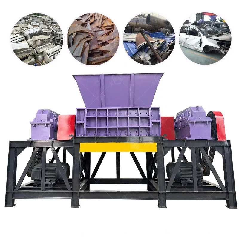 Customized Double Shaft Scrap Metal shredder machine Scrap Metal  Drum Paint Bucket Car Body Vehicle Shell Double Shaft Shredder