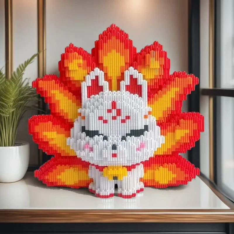 Ensemble de puzzle 3D renard rouge à neuf queues, 3629 pièces, kit de construction de modèles DIY exquis, adapté aux cadeaux d'anniversaire et de vacances