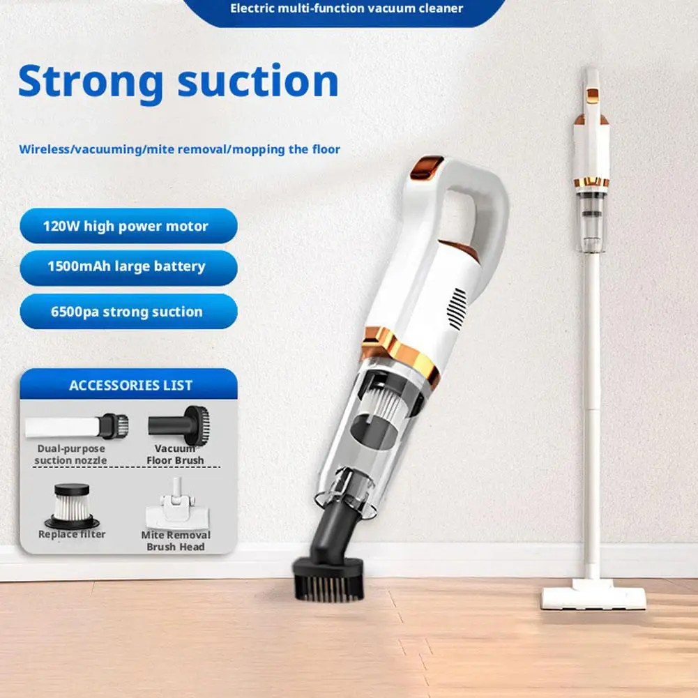 6500pa 다기능 휴대용 진공 청소기 강력한 흡입 HEPA 필터 무선 진공 청소기 자동차 바닥 가정용 O7H6