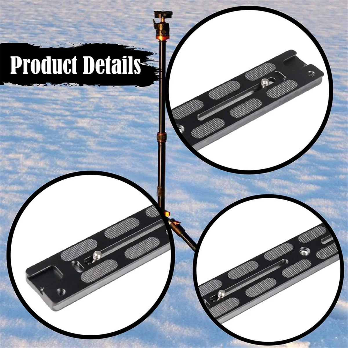 2025+ 28cm Camera Tripod Quick Release Plate Fixing Holder Telephoto Bracket Support Install Aluminum Alloy Cold Shoe Mount