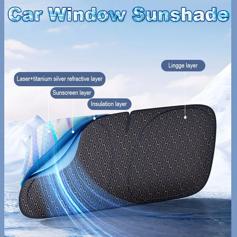 접이식 자동차 창 차양 커버 바이저 보호대 인테리어 안티 UV 태양 앞 유리 파라솔 자동차 액세서리 자동차 커튼 145*80cm