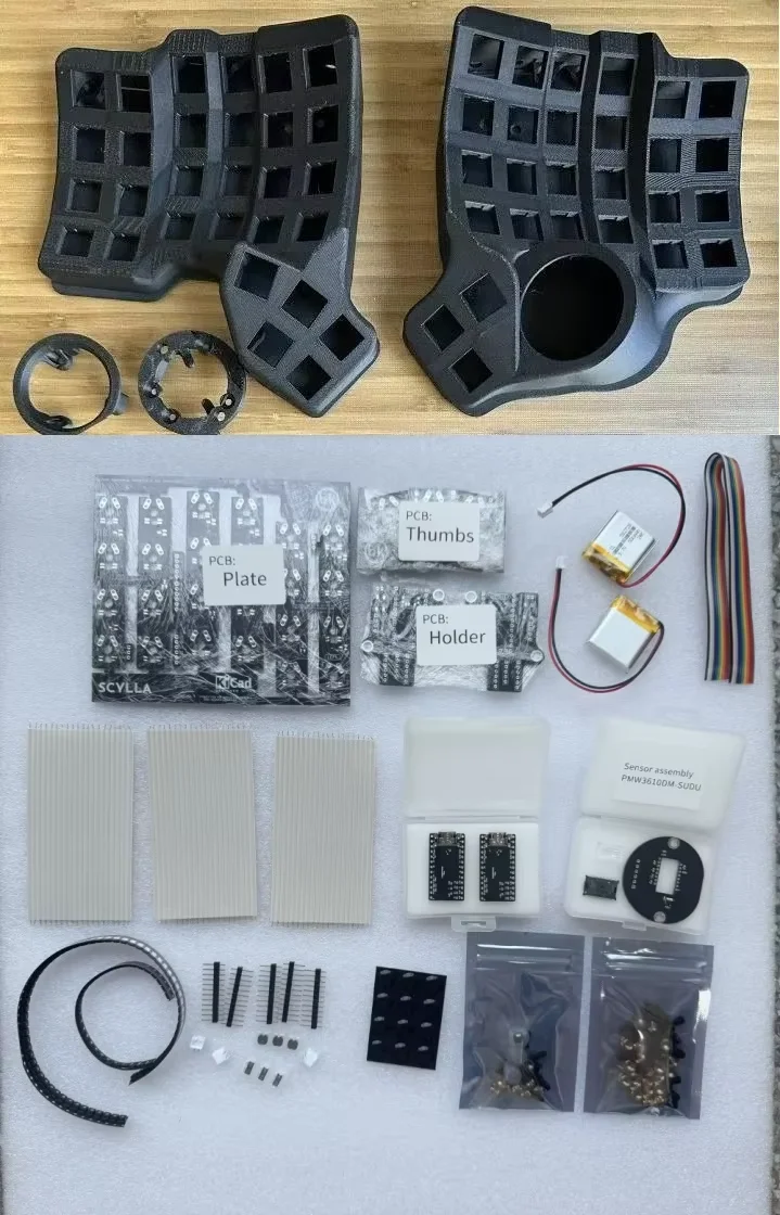 Custom Charybdis Mini Nano Split Keyboard PCB Material Kit Wired Wireless Trackball Split Mechanical Keyboard Case Not Pre Built