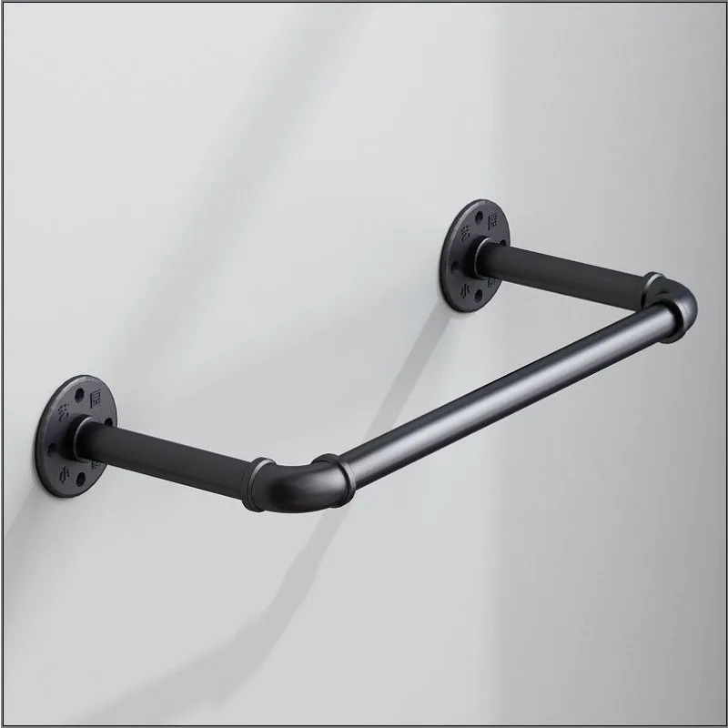 Industrial Pipe Clothing Rack Wall Mounted Garment Rail Heavy Duty Display Shelf for Boutique