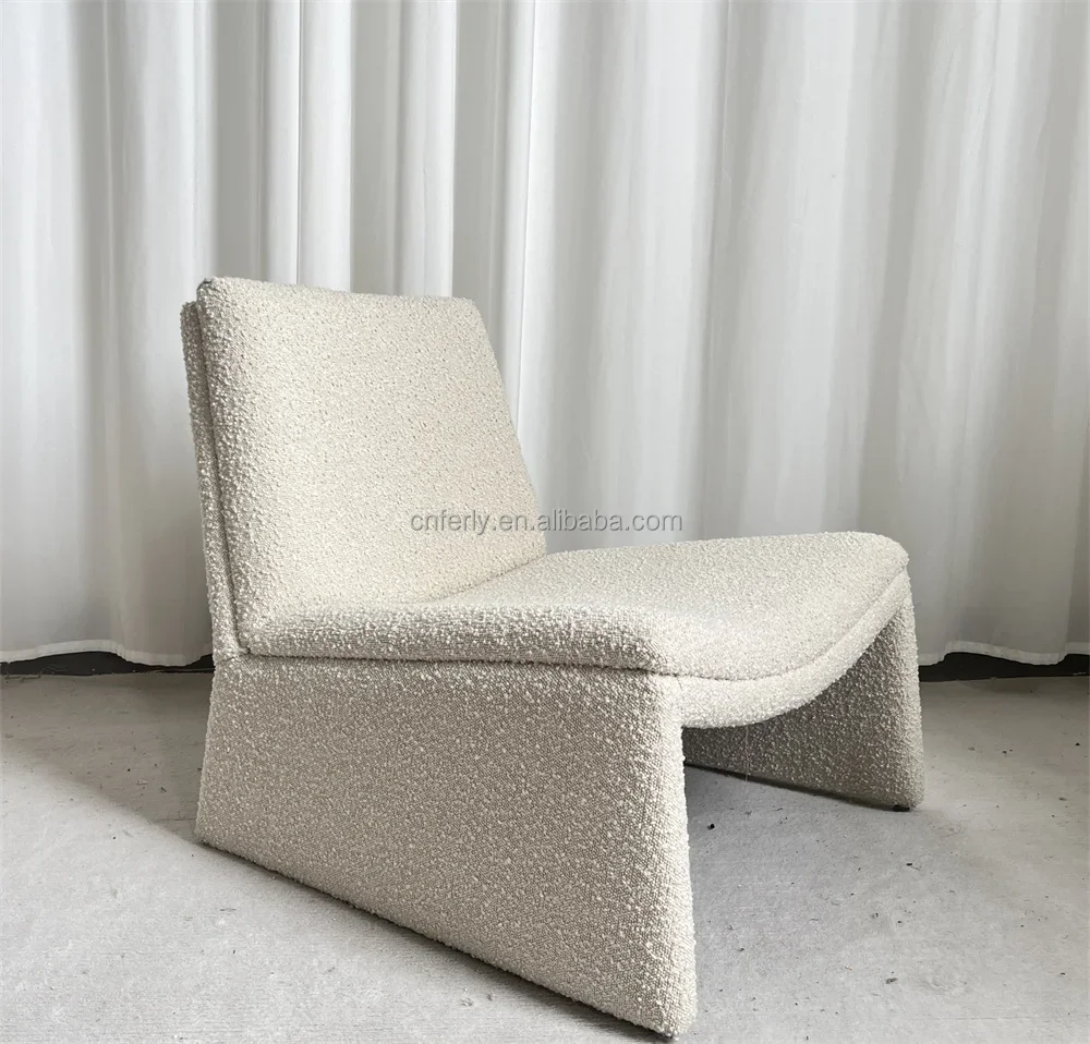 

For Modern Wooden Sofa Living Room Furniture Simple Fabric Soft and Comfortable Soft Leisure Single Sofa Lambswool