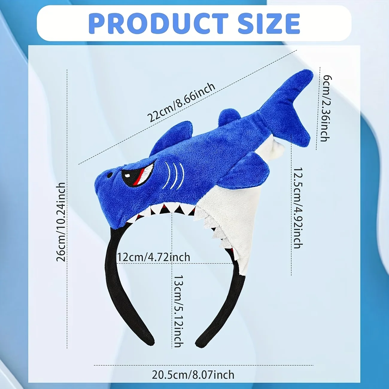 Bandeau requin avec queue de poisson - Couvre-chef durable, confortable et léger, adapté aux activités - adultes à porter