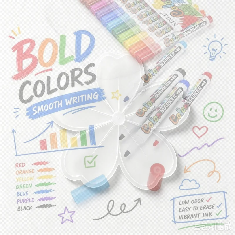 Dry Erase Whiteboard Markers 12 Assorted Colors Low Odor Non Toxic for Kids Home School Art Craft Projects