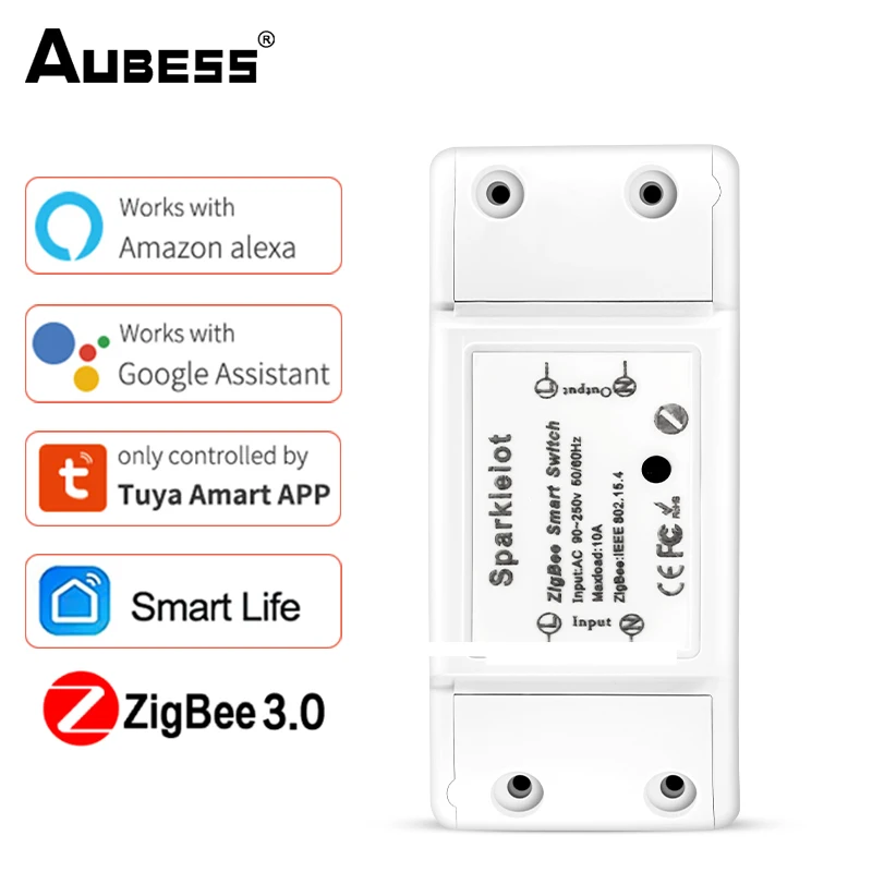 Tuya WIFI Switch Smart ZigBee3.0 Smart Light Switch Control Switch Relay Breaker Voice Control Remote Control Relay