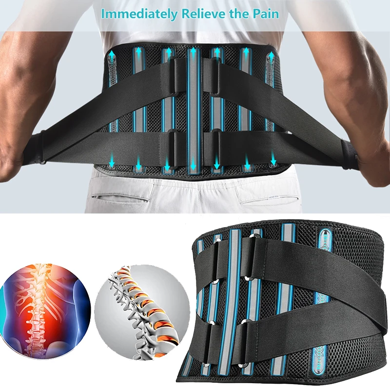 

Back Support Belt for Men Women,Lower Back Pain Relief Breathable Waist Lumbar Support Brace for Sciatica,Dual Adjustable Straps