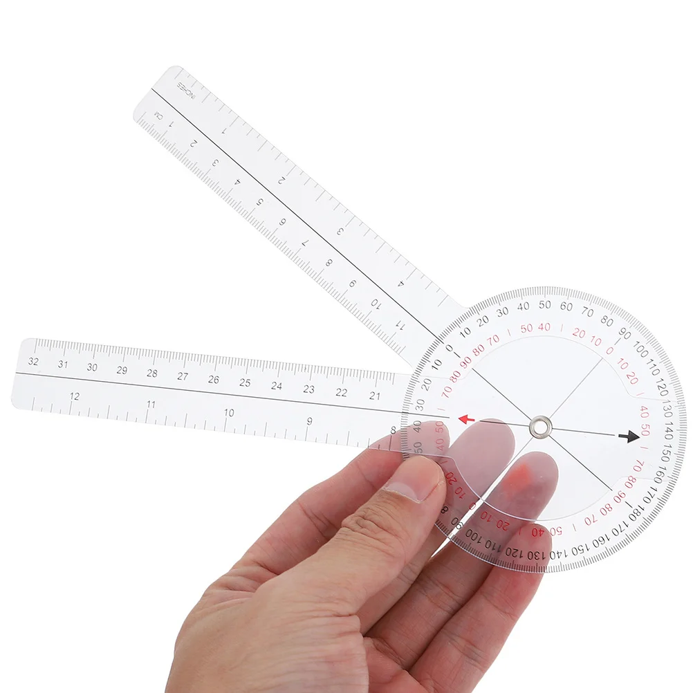 2pcs Transparent Angle Ruler Goniometer For Drafting Measuring Engineering Architecture Plastic Protractor Rotatable Scale Swing