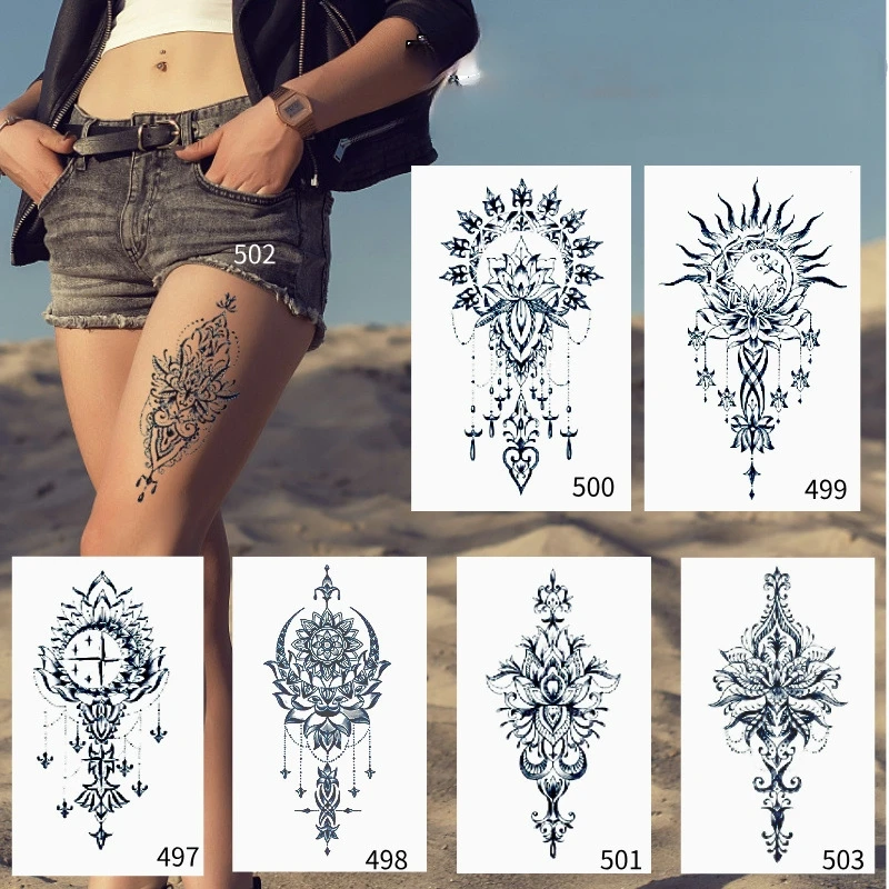 11x18cm Waterproof Herbal Tattoo Sticker Non Reflective Juice Semi Permanent Imitation Tattoo Live Tattoo Sticker