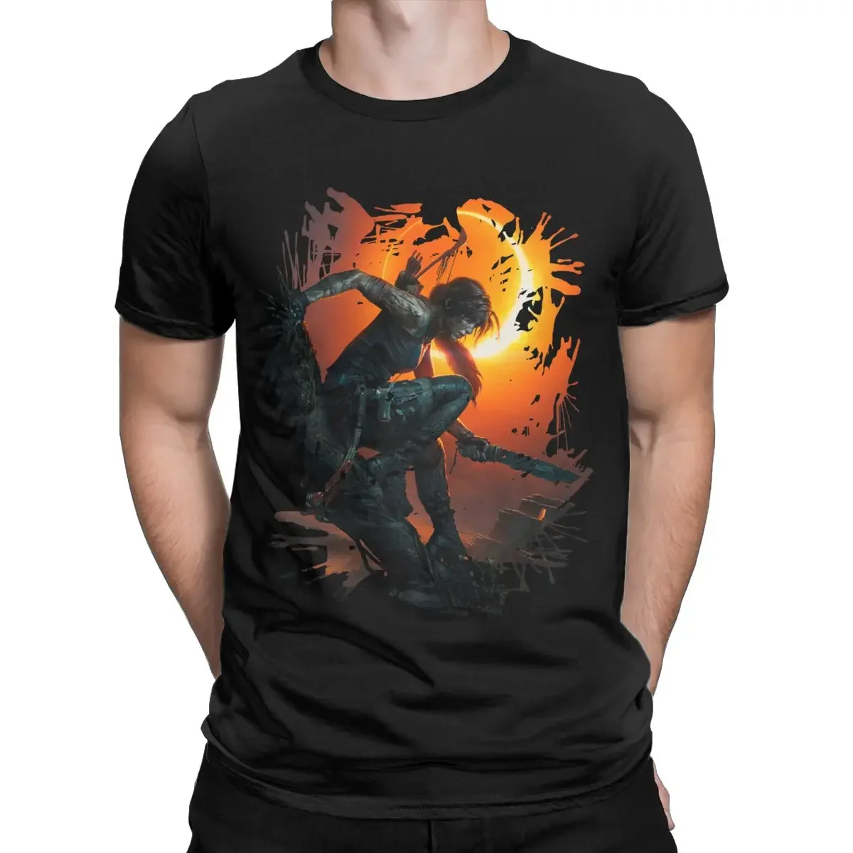 T Shirt Round Neck Clothes Lara Croft Tomb Raider Explorer 90s PC Gaming Temple Relic Vintage Novelty 100% Cotton Short Sleeve