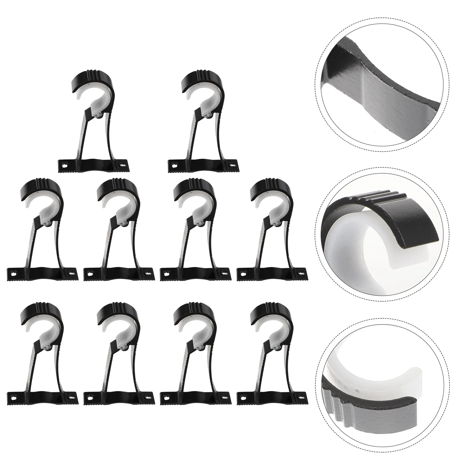 

10pcs Curtain Accessories Sturdy Aluminum Alloy Smooth Finish Easy Install For Home Office Hotel Window Dressing Hardwares
