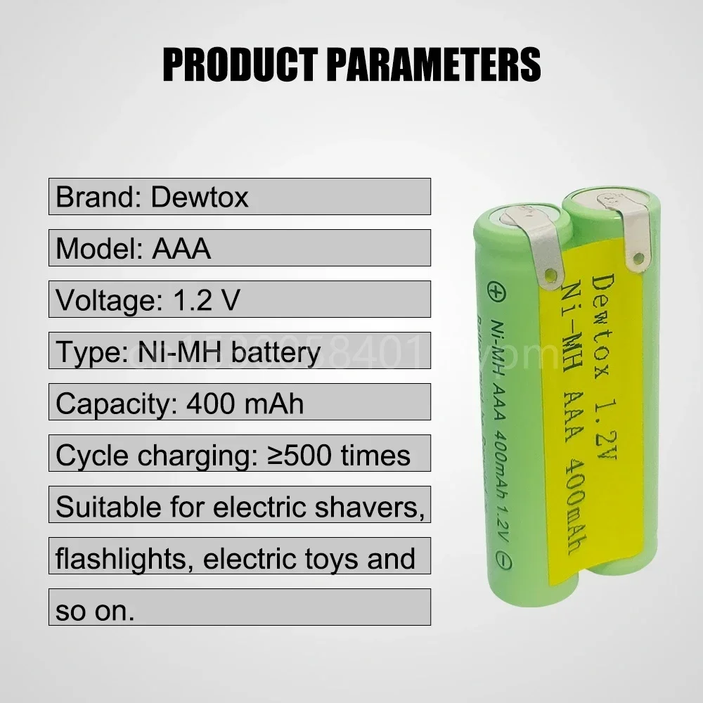 1.2V AAA Ni-MH Rechargeable Battery Cell 400mah for Electric Trimmer Shaver Razor RQ360 RQ361 YS523 YS524 YS525 YS526