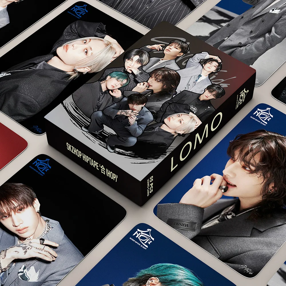 

55pce Stray Kids' comeback album "HOP" merchandise: Lomo student postcard skzoo