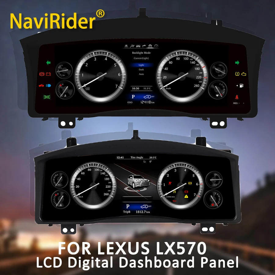 For LEXUS LX570 2007-2015 GPS Speedometer LCD Digital Dashboard Panel Instrument Cluster Virtual Cockpit Tachometer Odometer
