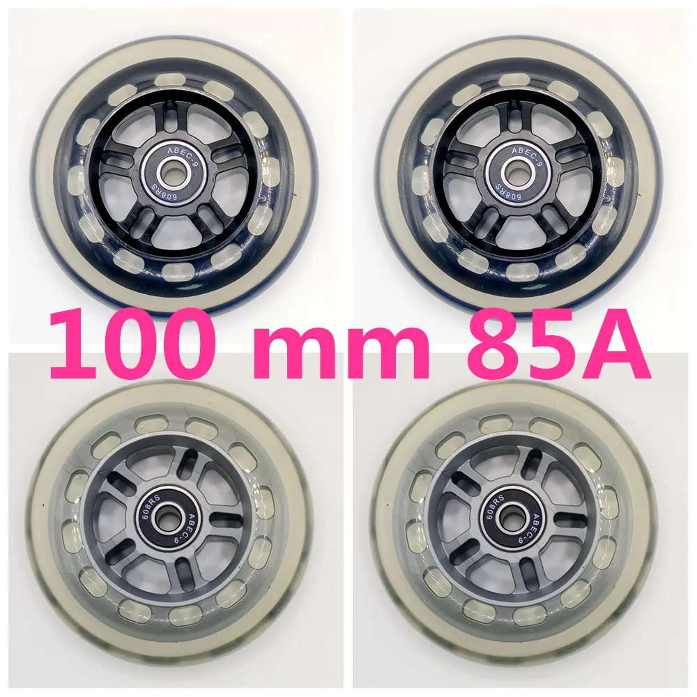 Бесплатная доставка, колесо для скейта, скутера 100 мм, 100x24 мм, прозрачный цвет