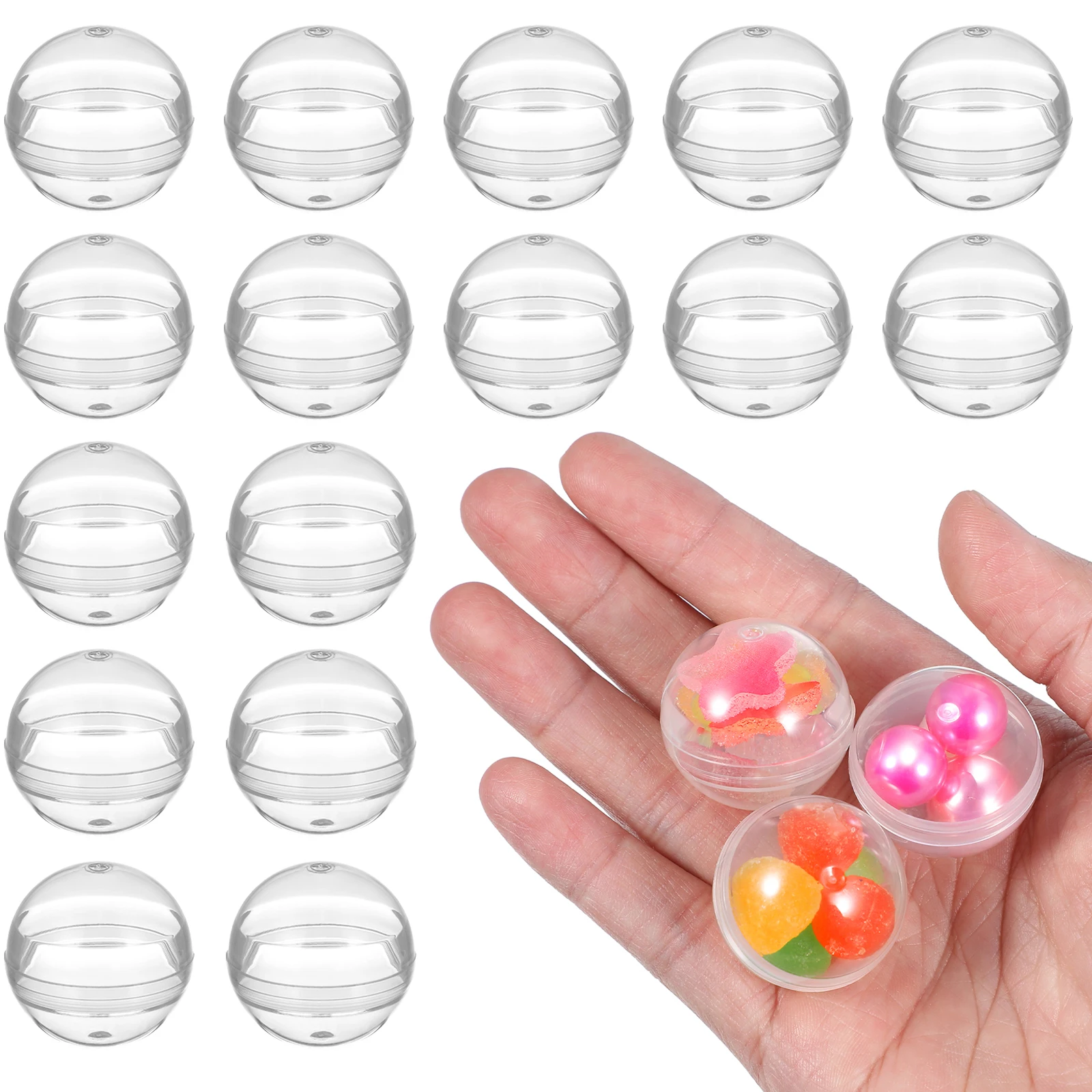 100Pcs Twisted Balls Fillable Gumball Machine Capsules Balls Desktop Claw Vending Machines Kids Clear Plastic Round Balls