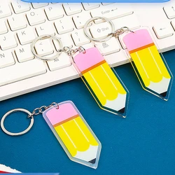 Acrylic Pencil Shape Keychain Gift for Classmates in the Back to school Season