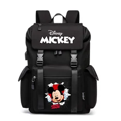 男性と女性のためのDisney Mickeyとminnieマウスのランドセル,USB充電,大容量,ブックバッグ,10代スタイル,ラップトップ,トラベルバッグ,防水