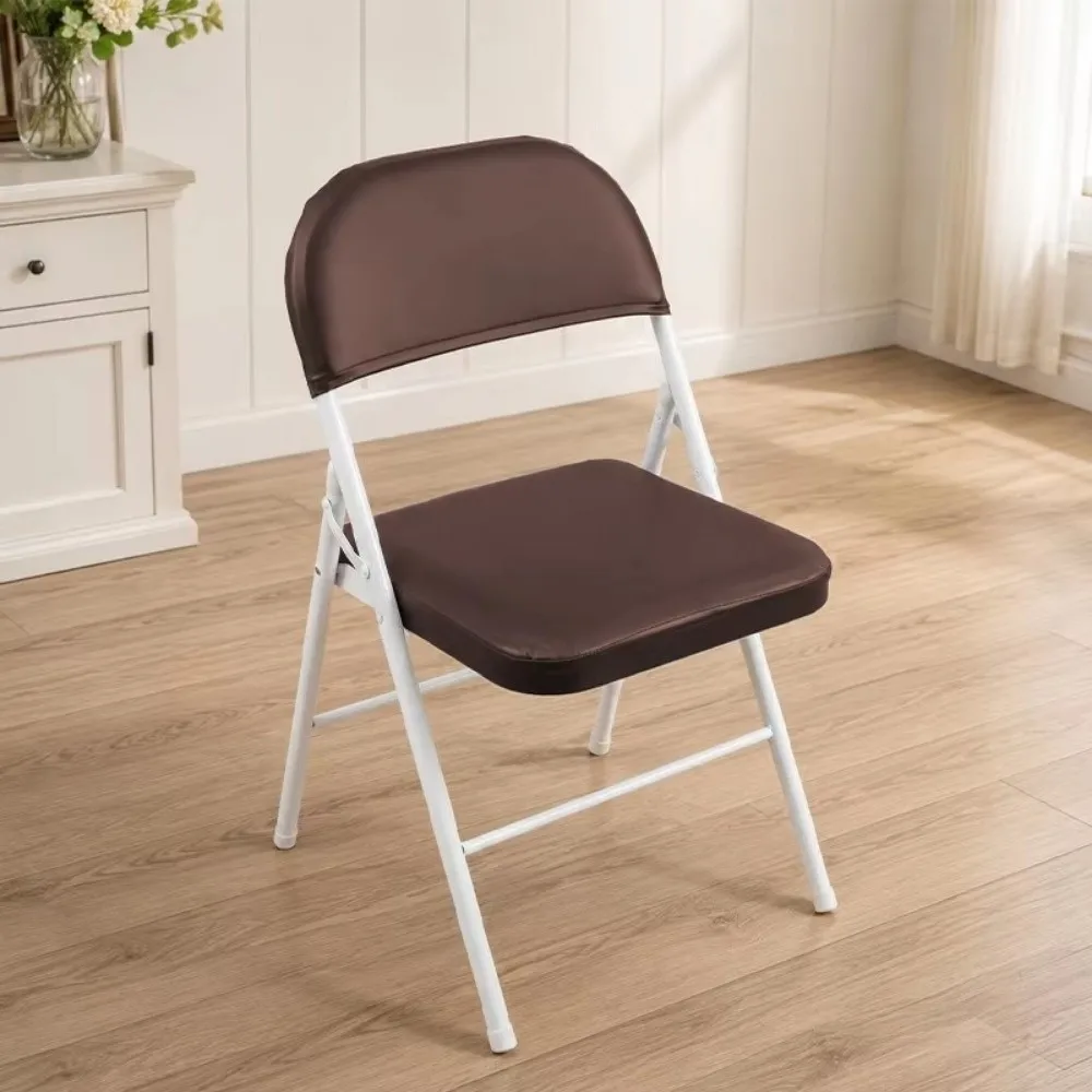 Simple PU Folding Dining Cover Elastic ​Breathable​ Split Chair Cover Removable Dust-proof Backrest Chair Cover for Home&Office