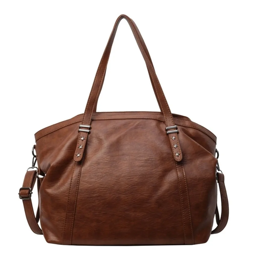 

New PU Leather Handbag Large Capacity Multifunctional Tote Bag Casual Shoulder Bag Work Shopping Travel