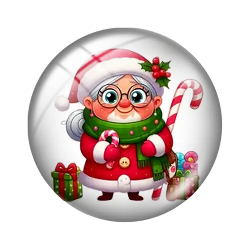 Fun Christmas style  12/18/20/25mm glass cabochon  bracelet pendant rings for jewelry demo earrings back Making findings