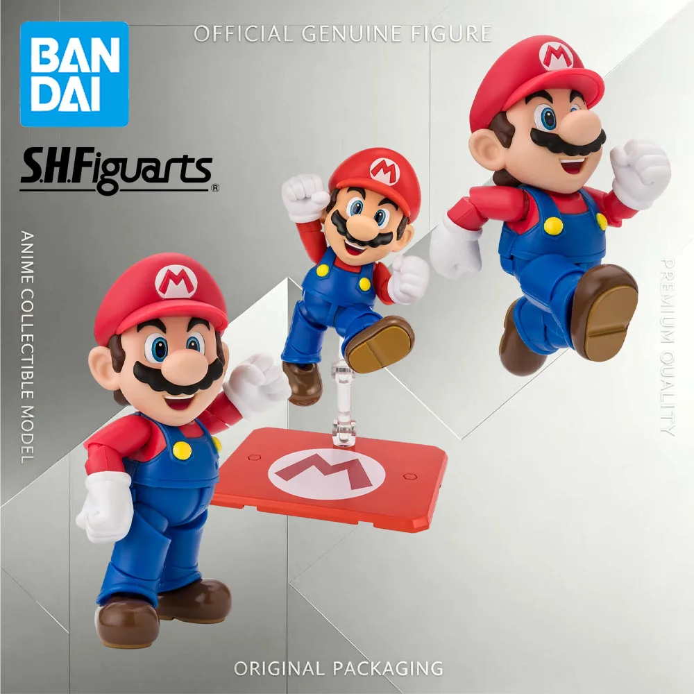 Original Genuine Bandai S.h.figuarts Super Mario Brothers Mario Figure Anime Action Collectible