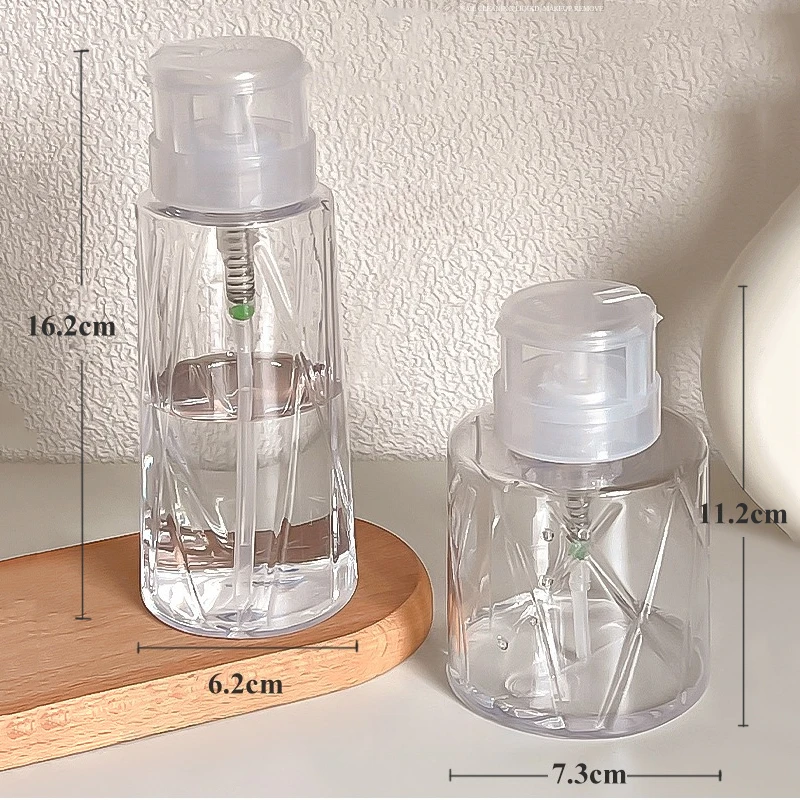 Lockable Nail Empty Pump Dispenser Refillable Bottle Nail Art Polish Manicure Cleaner Makeup Remover Container Press Bottle