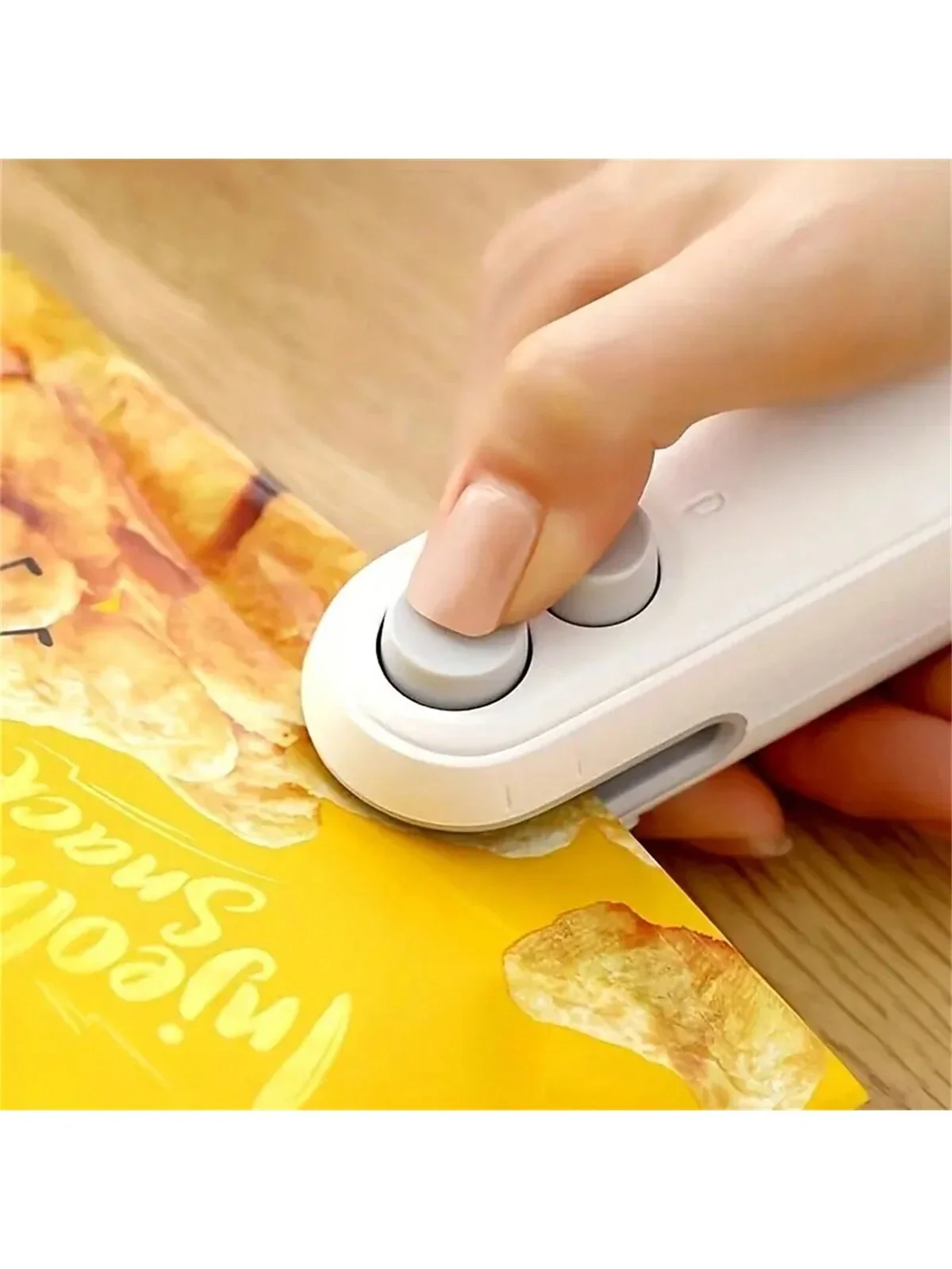 Mini SnacksBag Sealer, Rechargeable 2 In 1 Bag Heat Sealer With Cutter For Chip, Plastic Bag Re-Sealer Keep Food Fresh, Small Se