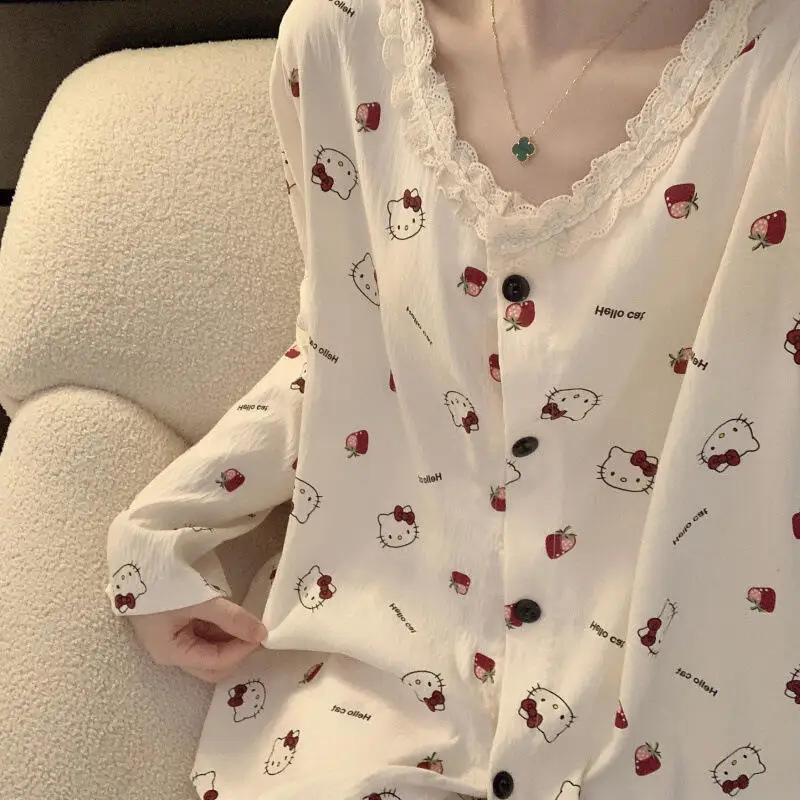 2 قطعة/المجموعة الفتاة القطن بيجامة المدمج في الصدرية ملابس خارجية ربيع الخريف كيتي القط جمع ملابس المنزل المتسكعون